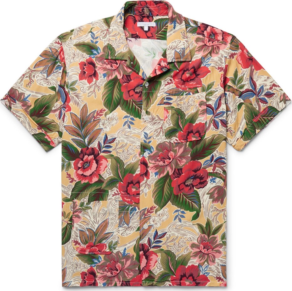 Engineered Garments Camp-Collar Printed Poplin Shirt