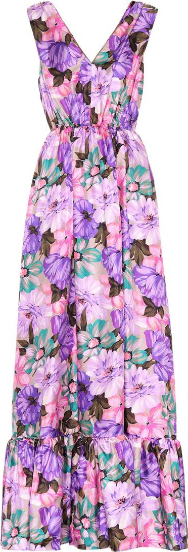 MSGM Floral-printed silk dress