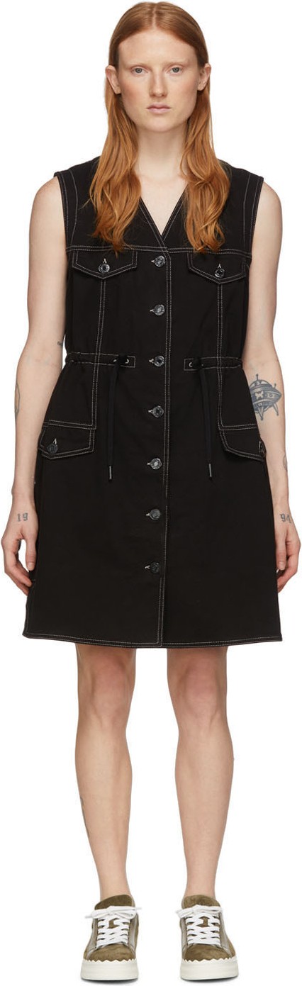 See By Chloé Black Denim Fitted Dress See By Chloé Black Denim Fitted Dress