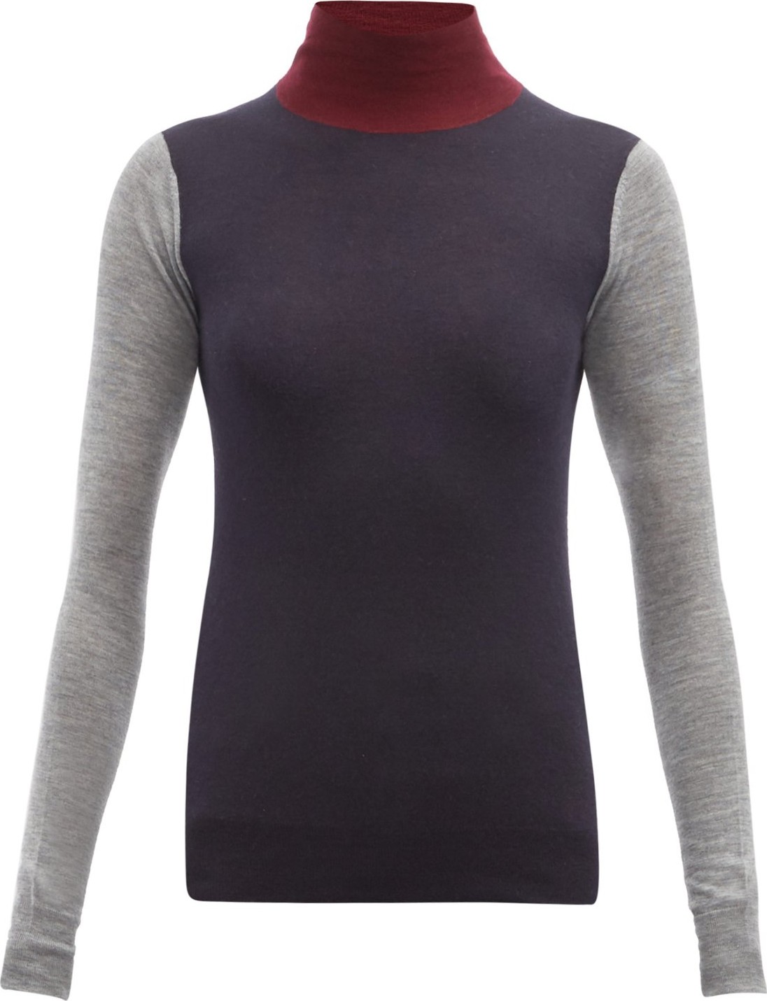 Joseph Cashair colour-block cashmere roll-neck sweater