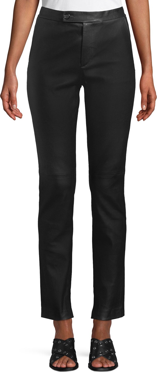 Helmut Lang Straight-Leg Leather Suit Pants