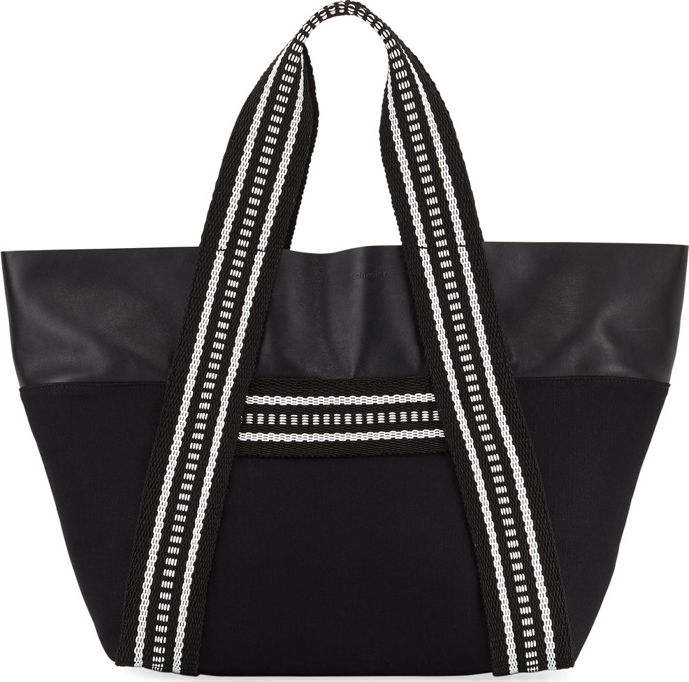 Proenza Schouler Convertible East-West Canvas/Leather Tote Bag