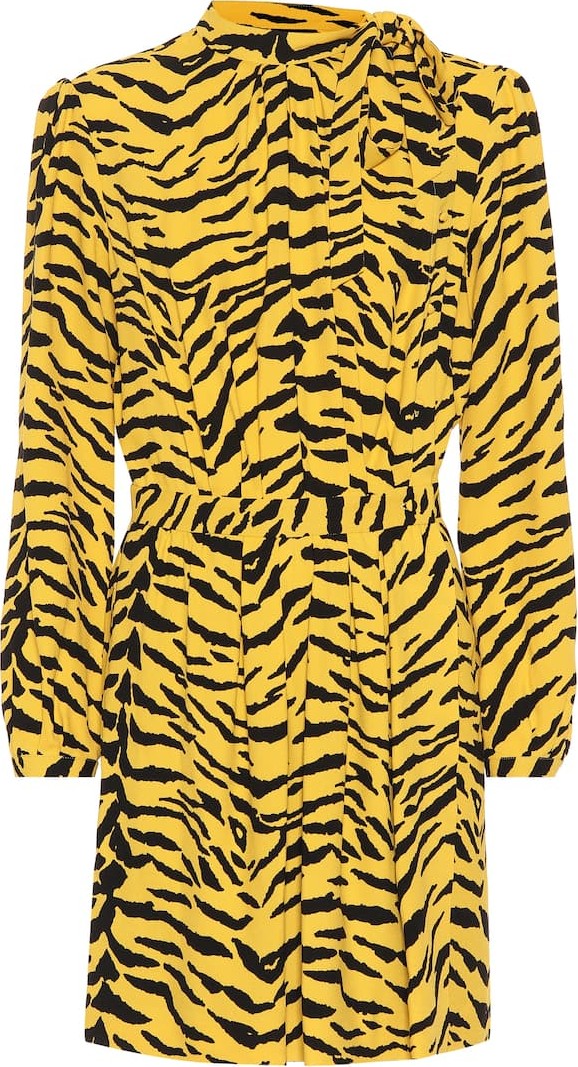 Saint Laurent Tiger crêpe minidress