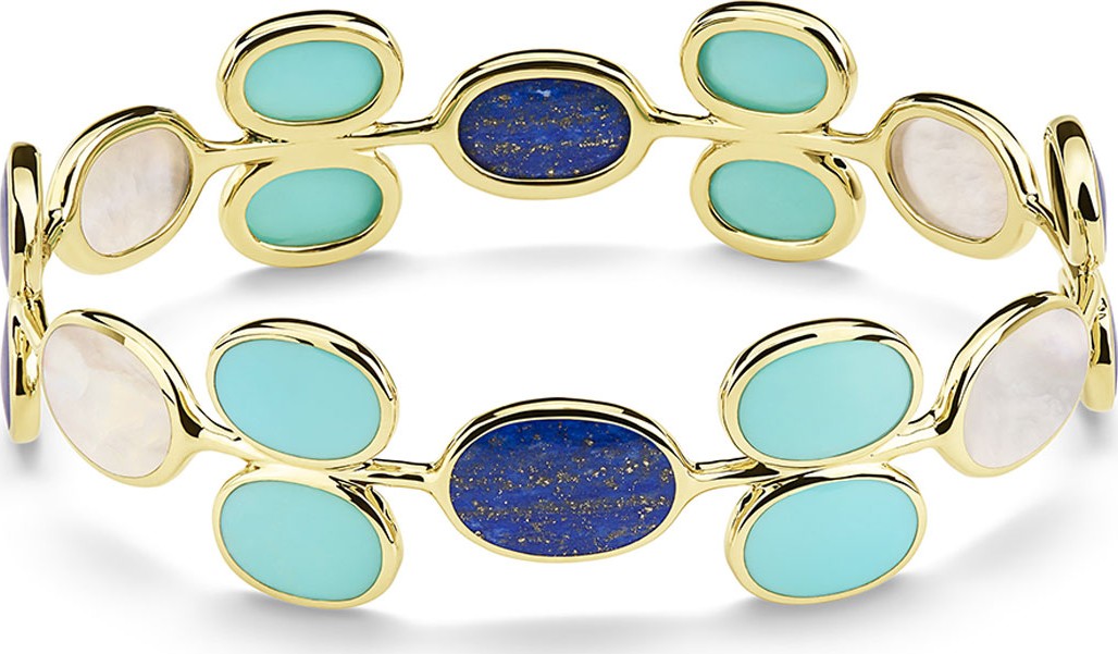 IPPOLITA 18K Polished Rock Candy All-Around Oval Stone Bangle in Viareggio