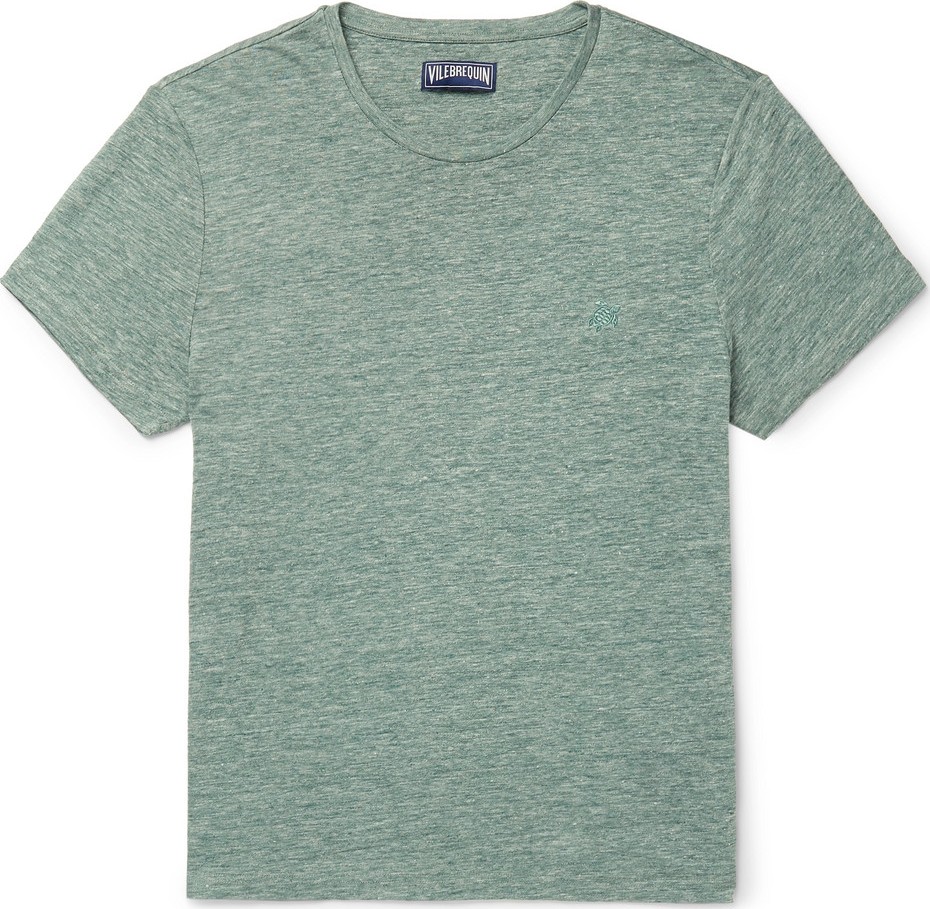 Vilebrequin Tiramisu Logo-Embroidered Mélange Linen T-Shirt