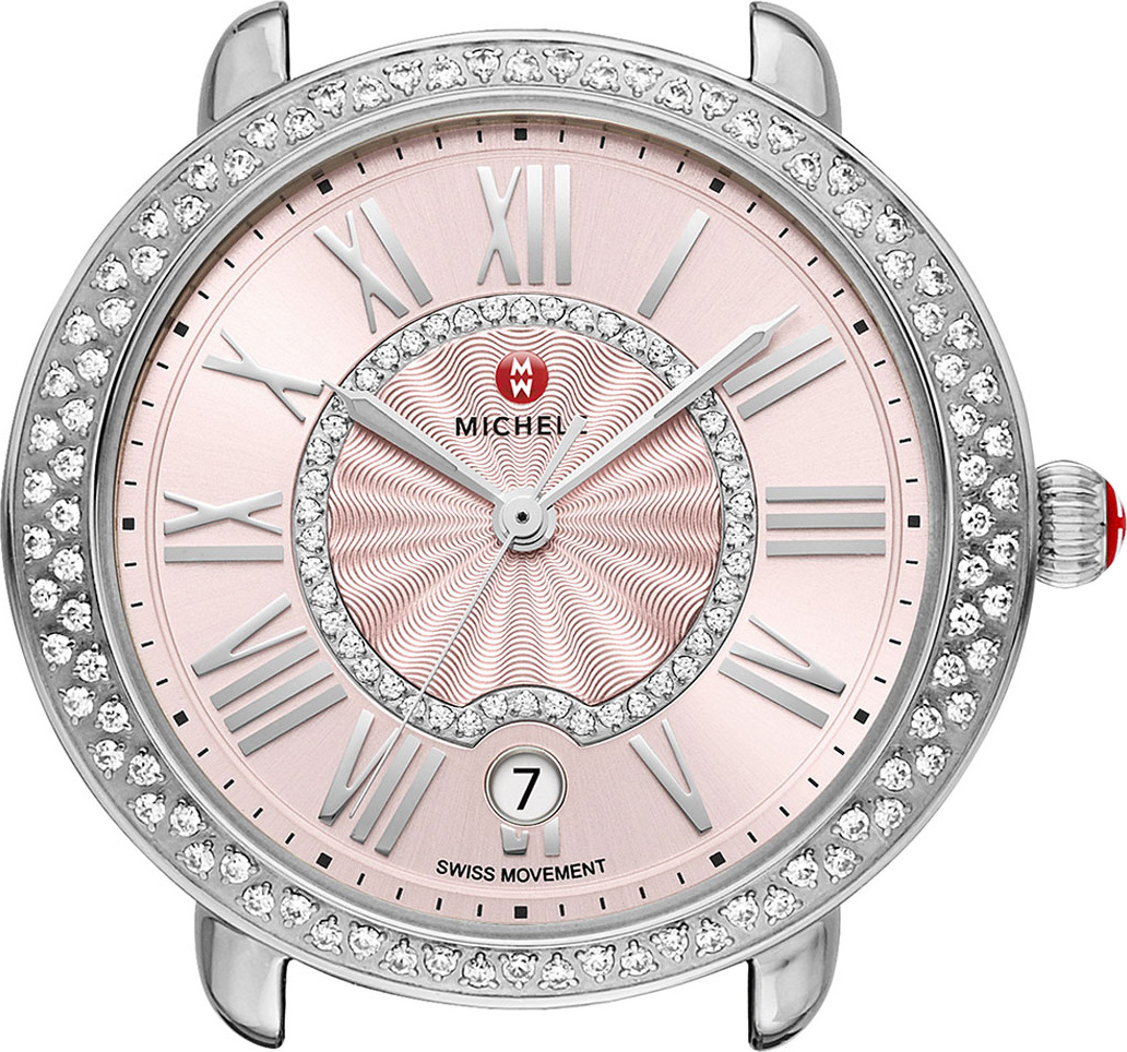 MICHELE 16mm Serein Diamond Watch Head, Blush Dial