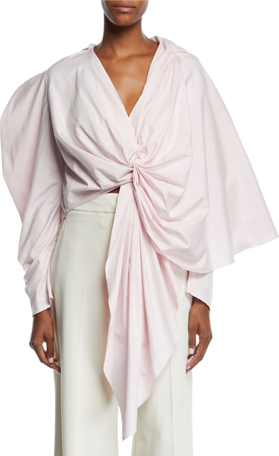 A.W.A.K.E Knotted Gathered-Back Reversible Top