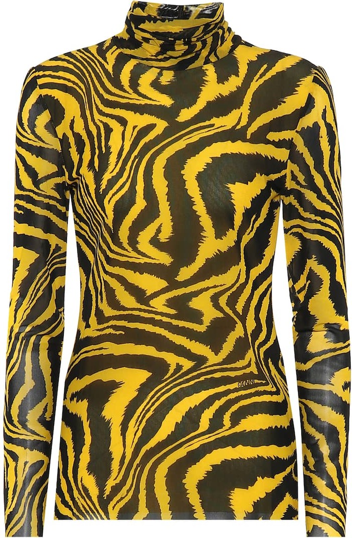 Ganni Exclusive to Mytheresa – Animal-print turtleneck top