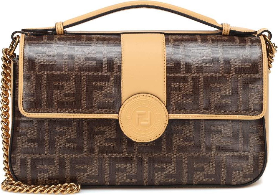 Fendi Double F leather shoulder bag