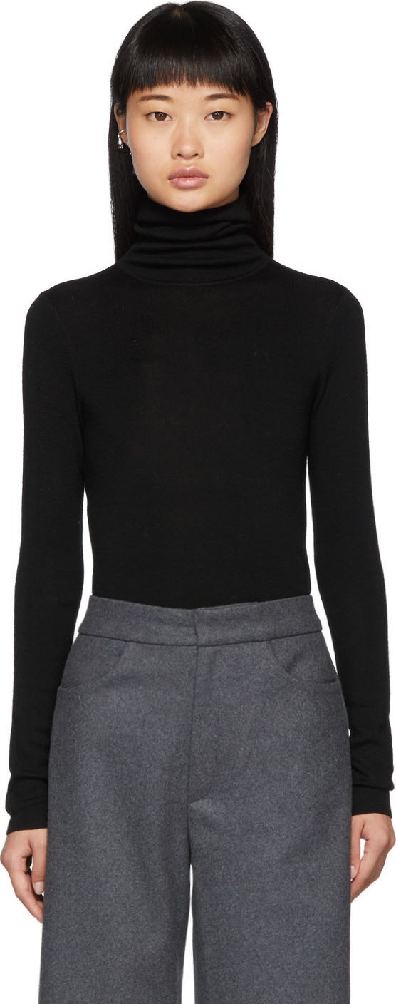Totême Black Merino Wool Navais Turtleneck