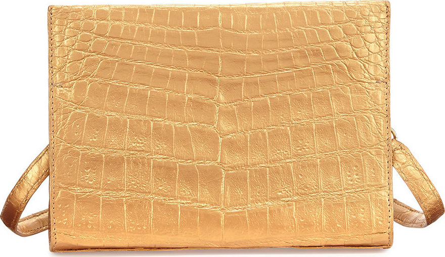 Nancy Gonzalez Small Crocodile Clutch with Strap