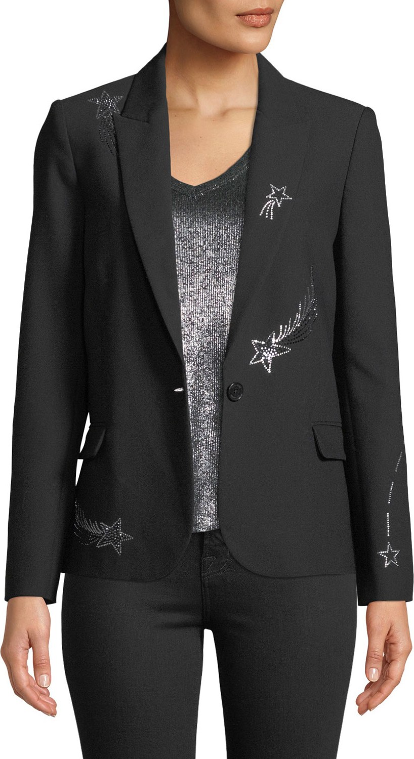 Zadig & Voltaire Victor Embellished Single-Button Blazer