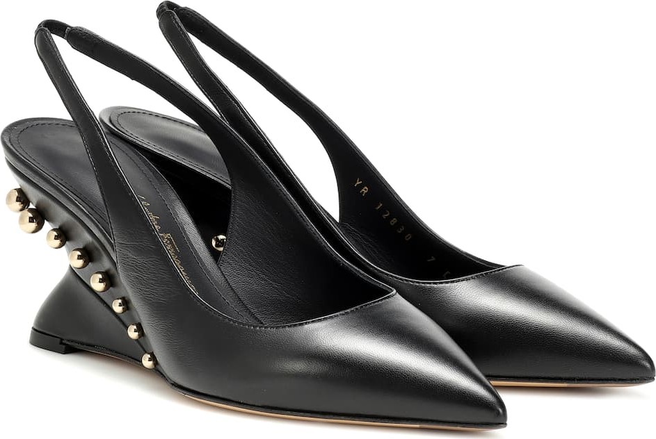 Salvatore Ferragamo Bienno leather slingback pumps