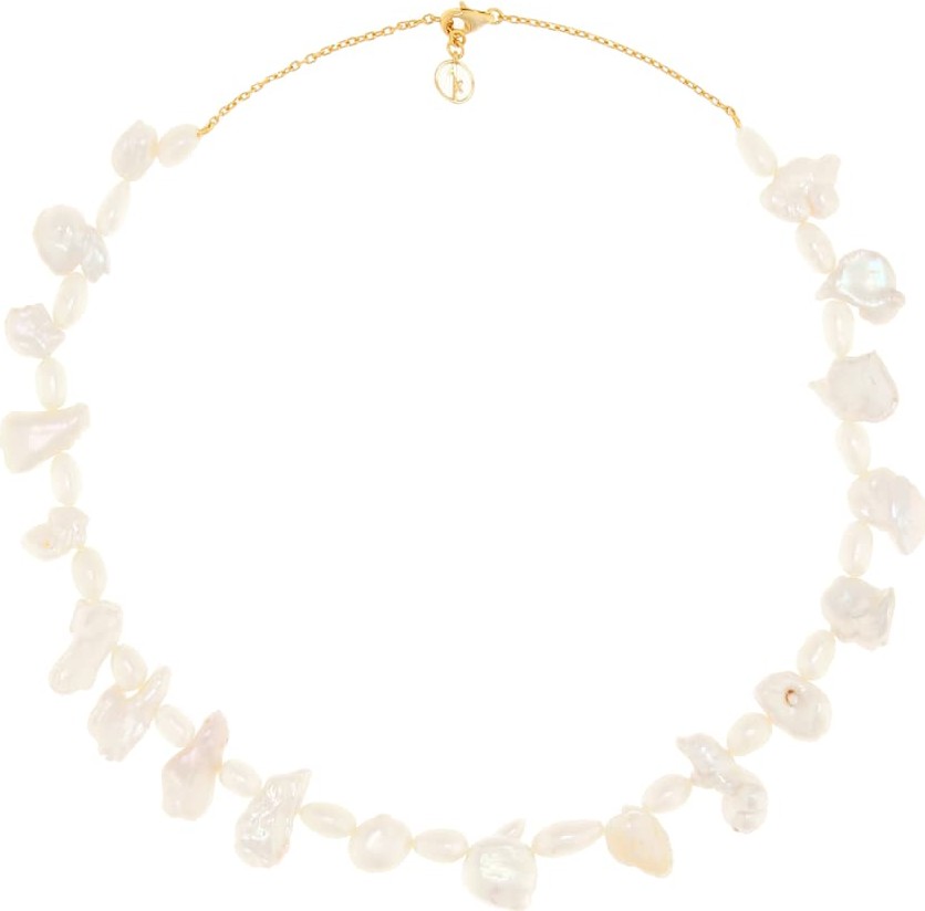 Anissa Kermiche Shelly pearl and 18kt gold necklace