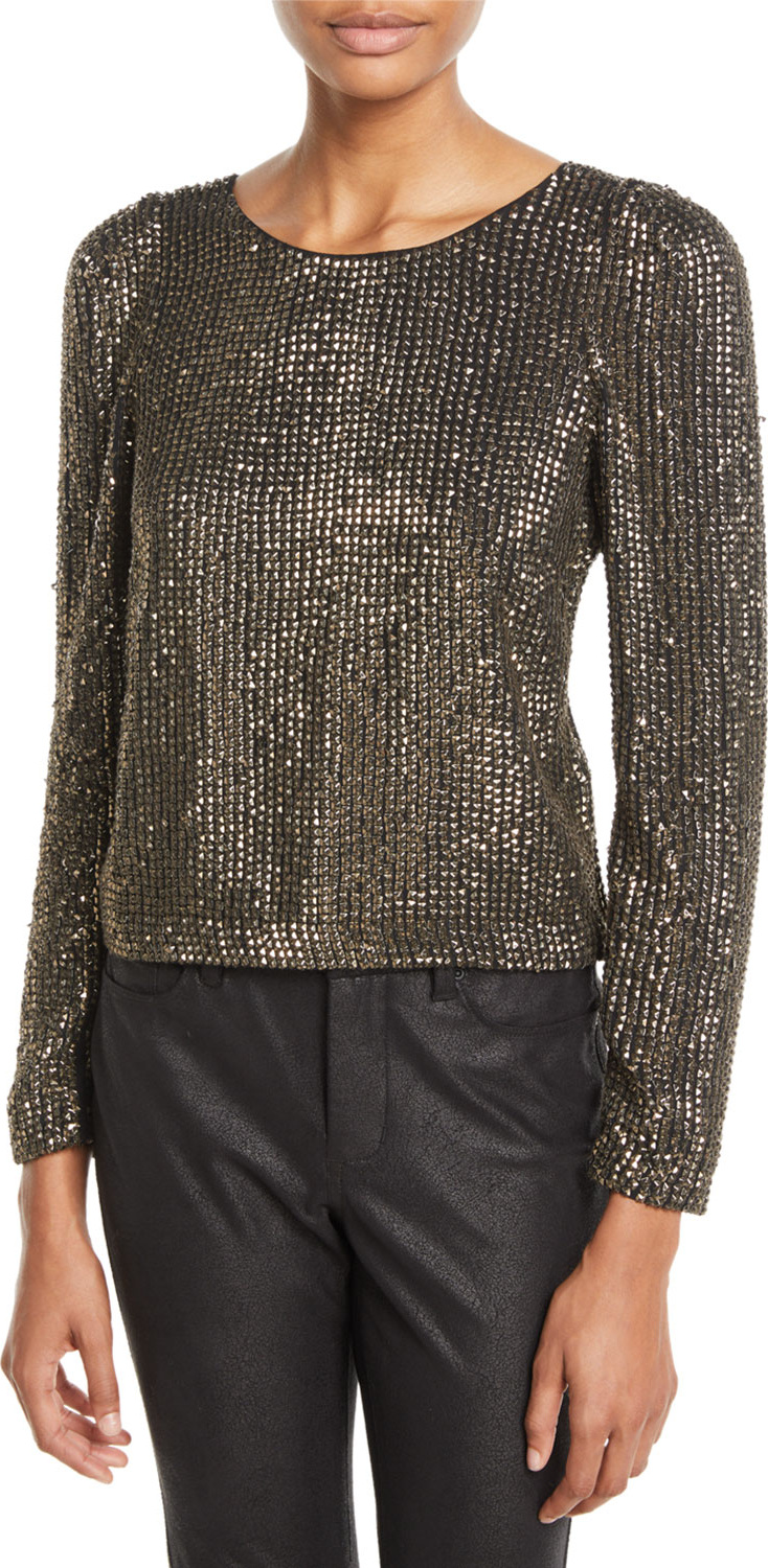 Joie Bailyn Studded Long-Sleeve Top