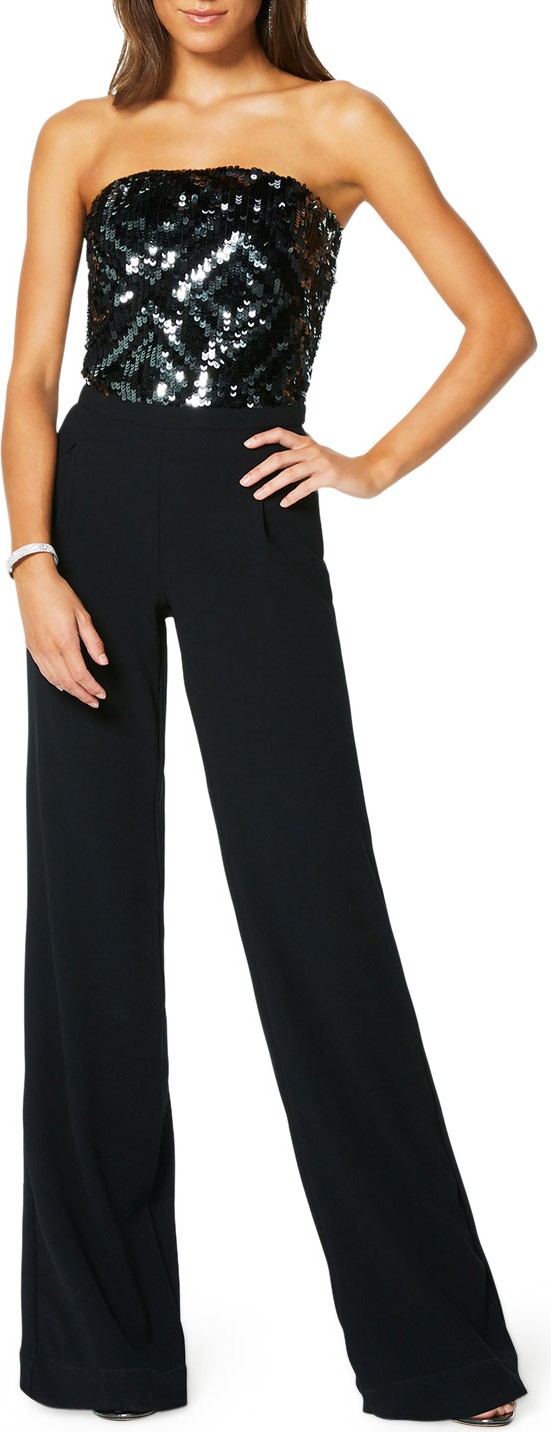 Ramy Brook Weston Strapless Sequined Jumpsuit