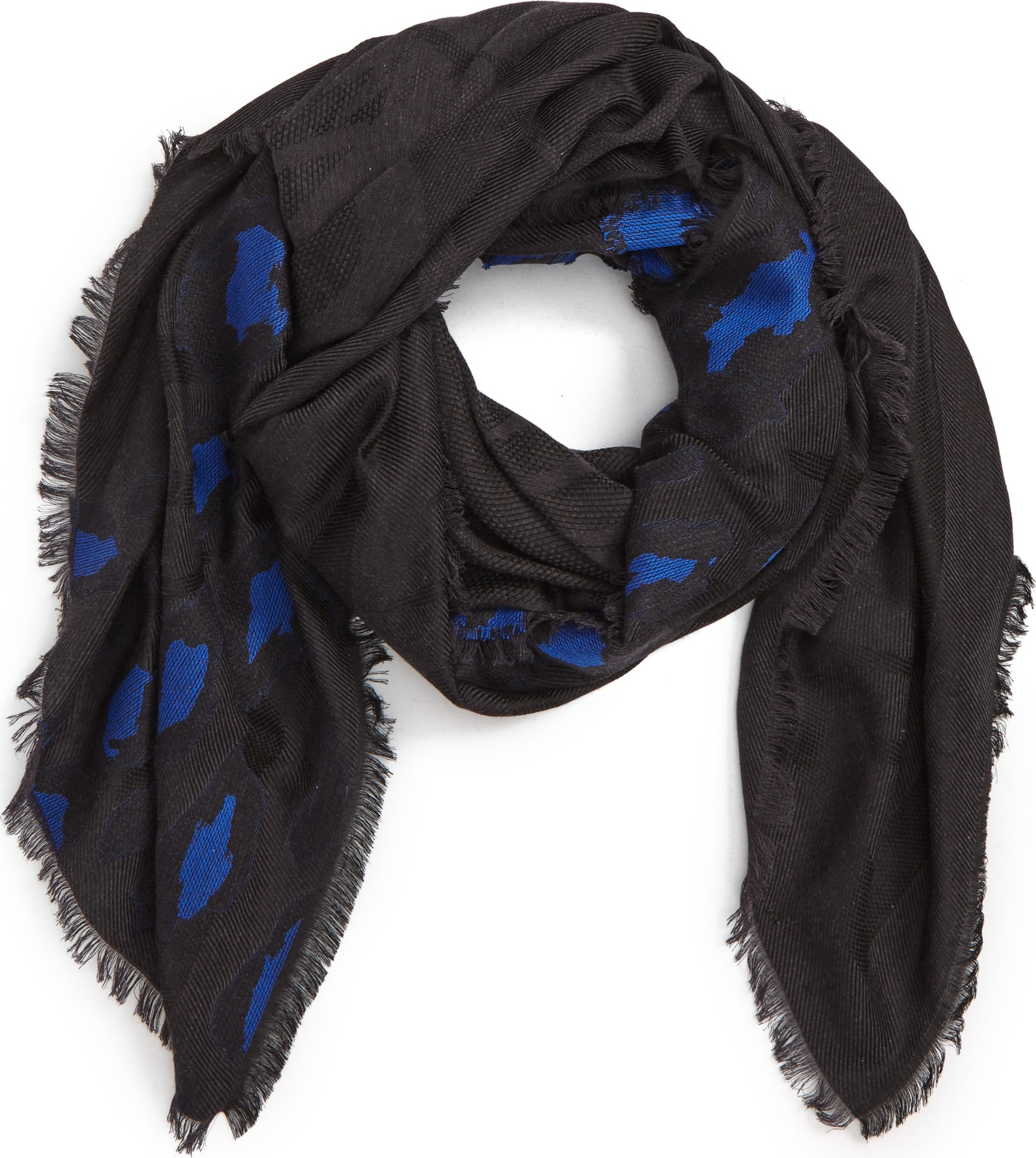 KENZO Leopard Tiger Head Jacquard Scarf