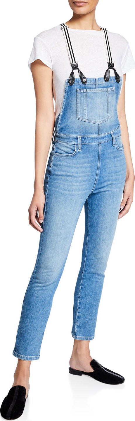 FRAME DENIM Le Suspender Straight-Leg Denim Overalls