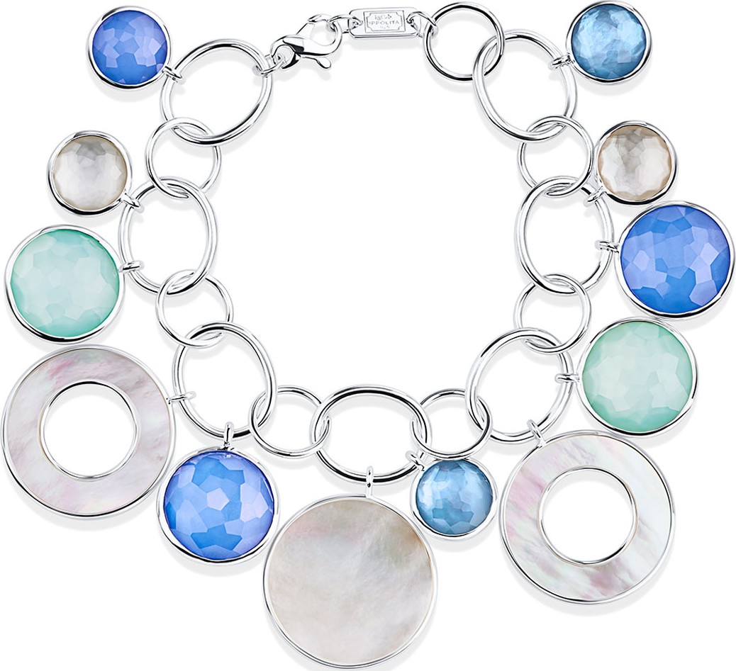 IPPOLITA Wonderland Chain & Stone Drop Bracelet in Brazilian Blue