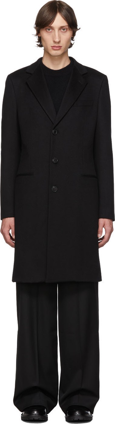 Giorgio Armani Black Notch Classic Coat