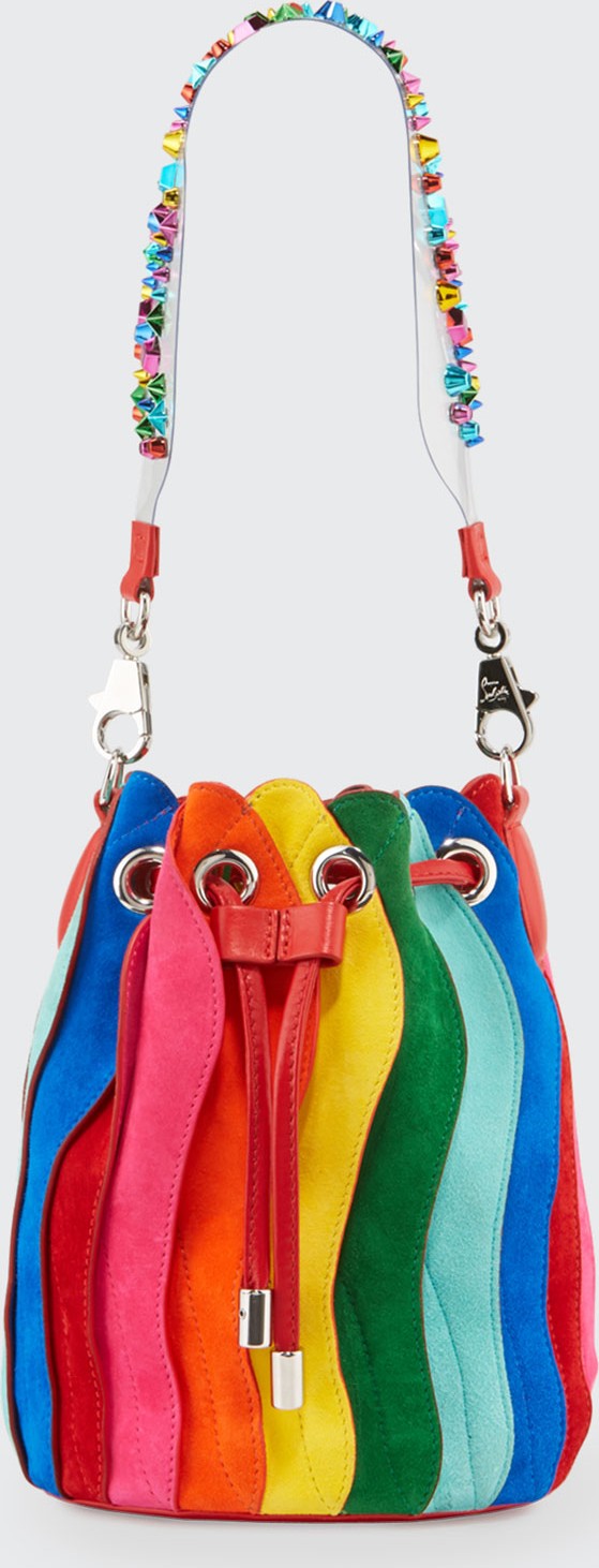 Christian Louboutin Marie Jane Rainbow Suede Bucket Bag