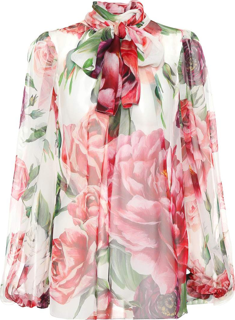 Dolce & Gabbana Floral-printed silk blouse