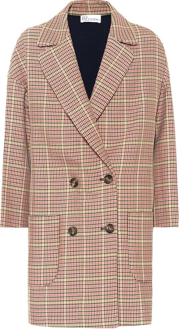 RED Valentino Double-breasted houndstooth coat