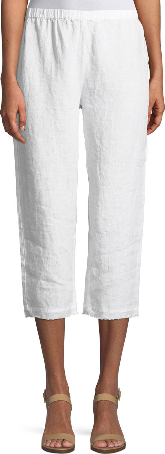 Eileen Fisher Organic Linen Straight Cropped Pants