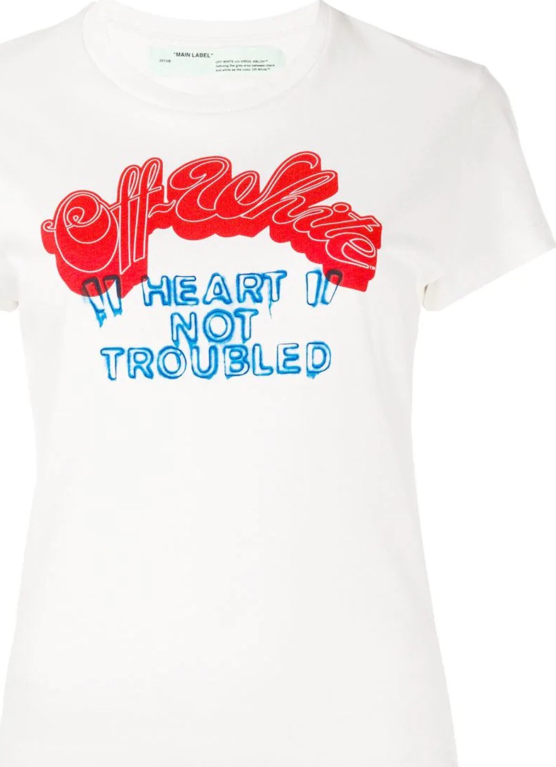 Off White Heart Not Troubled T-shirt