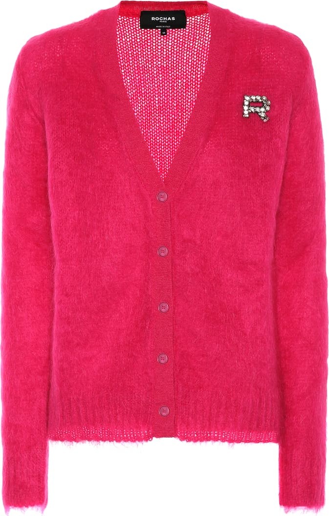 ROCHAS Embellished mohair-blend cardigan