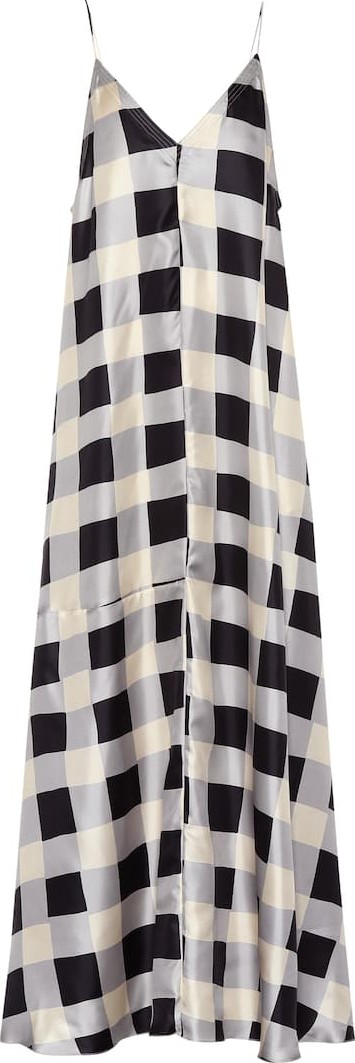 Jil Sander Printed silk maxi dress