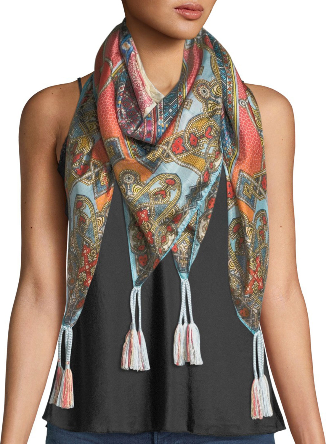 Johnny Was Afterglow Silk Georgette Scarf