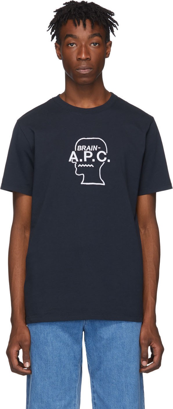 A.P.C. Navy Brain Dead Edition Spooky T-Shirt