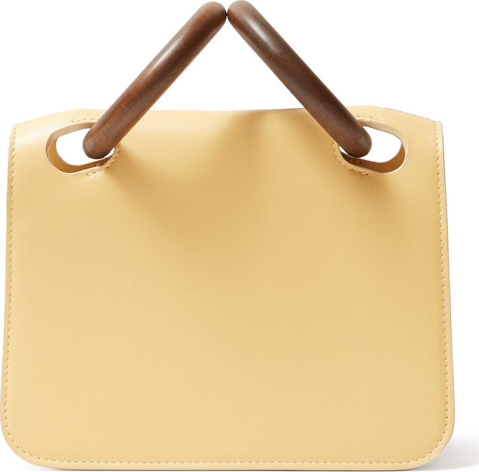 Roksanda Neneh mini wooden-handle leather clutch