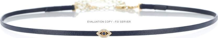Sydney Evan Small Bezel Evil Eye leather bracelet with 14kt gold, diamonds and sapphire