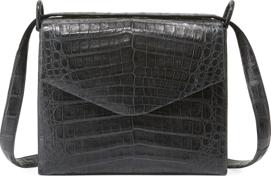 Nancy Gonzalez Astor V-Flap Crocodile Crossbody Bag