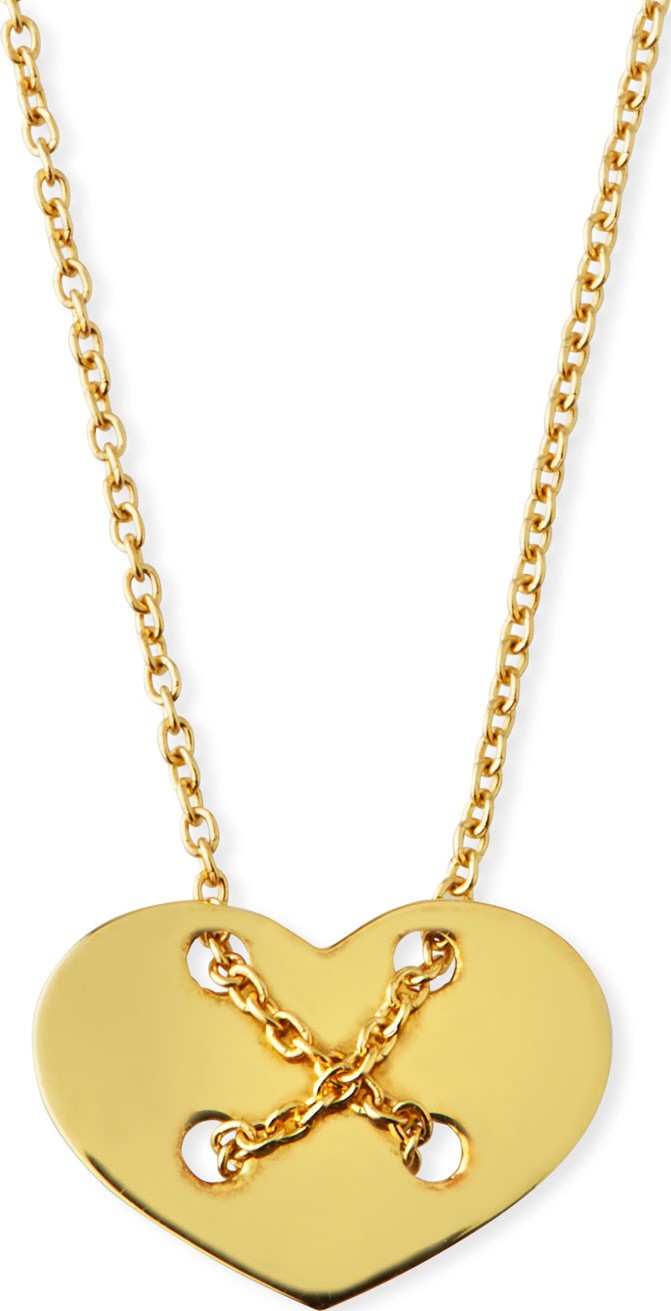 Roberto Coin 18k Yellow Gold Crisscross Heart Necklace