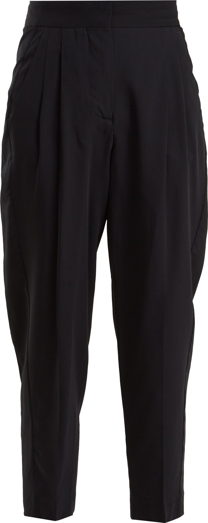 Summa Pleat-detail wool-blend cropped trousers