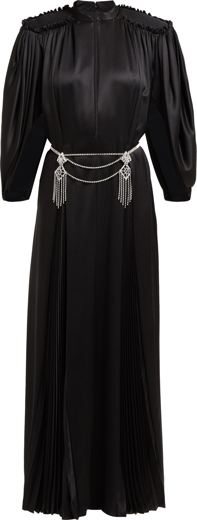 Gucci Embellished-back silk-satin gown