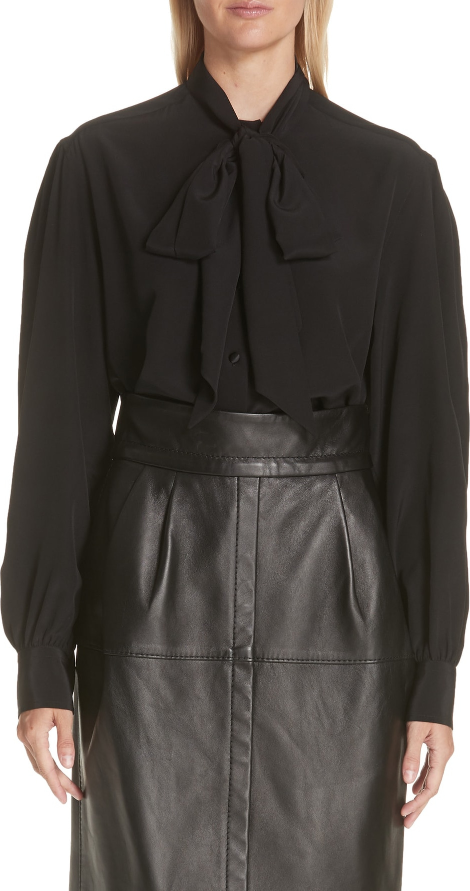 MARC JACOBS Tie Neck Silk Blouse