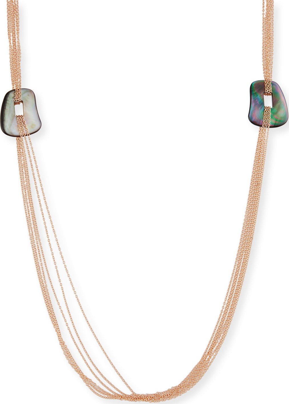 Mattioli Puzzle Six-Strand Mother-of-Pearl Necklace in 18K Rose Gold