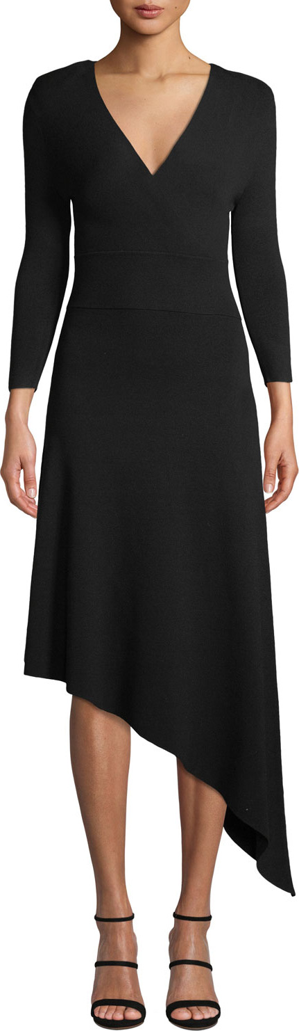 A.L.C. Morrow V-Neck Long-Sleeve Asymmetrical Dress
