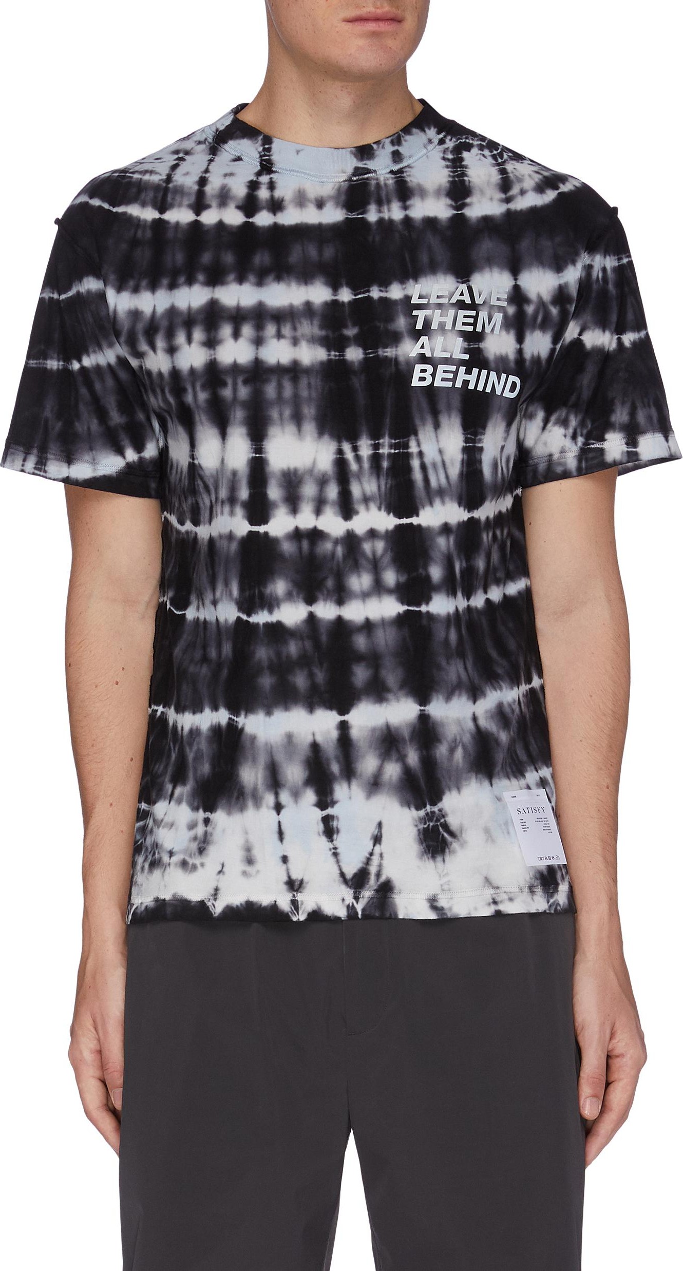 Satisfy 'Leave Them All Behind' Slogan Tie Dye Performance T-shirt
