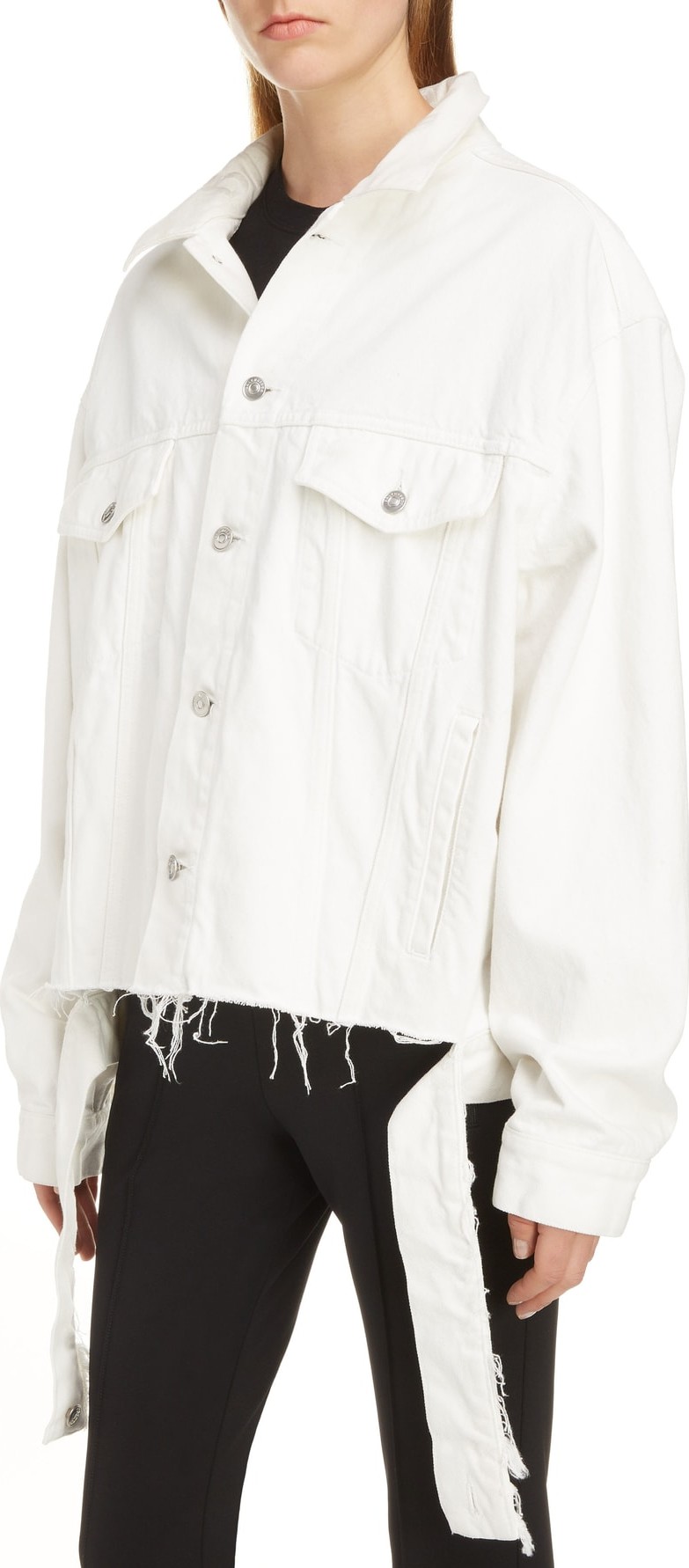 Balenciaga Cut Waistband Denim Jacket