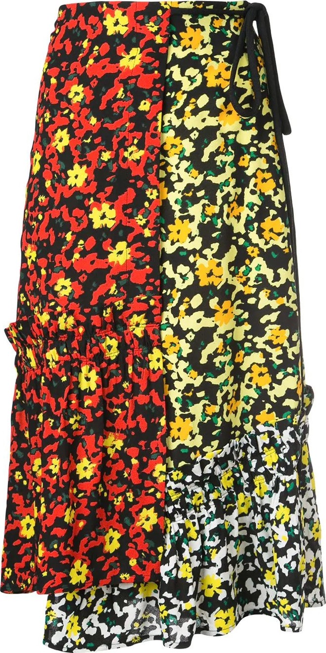 Proenza Schouler Multi Floral Asymmetrical Skirt
