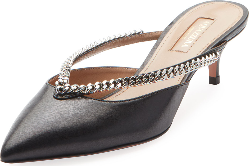 Aquazzura Sabine Chain Pointed Mule