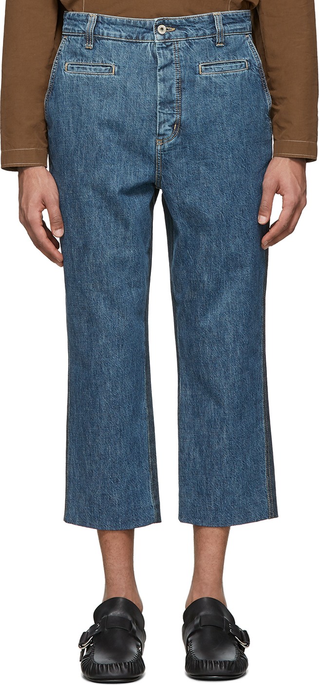 LOEWE Blue Cropped Fisherman Jeans