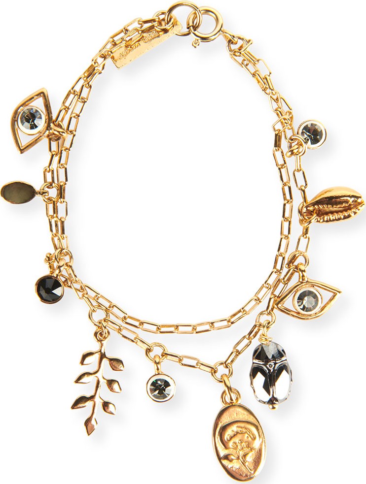 Isabel Marant Etoile Plated Double-Chain Charm Bracelet