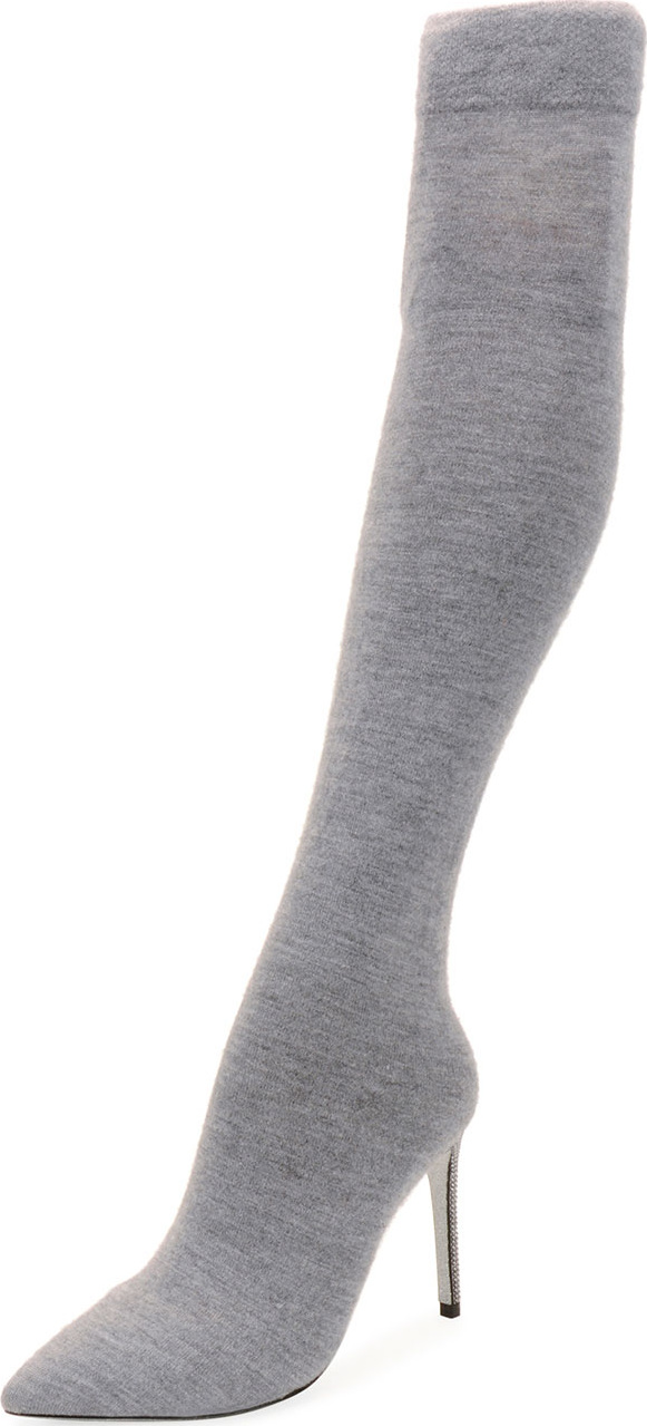 Rene Caovilla Jersey-Knit Over-The-Knee Boot