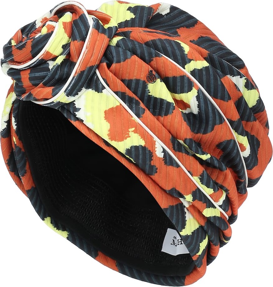 Maison Michel Hiromi leopard-print turban